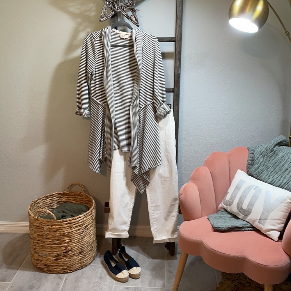 Max Studio striped cotton light sweater/jacket